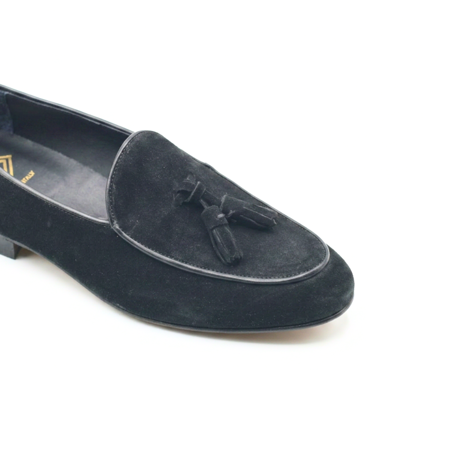 Men's luxury suede loafer moccasin with leather sole
