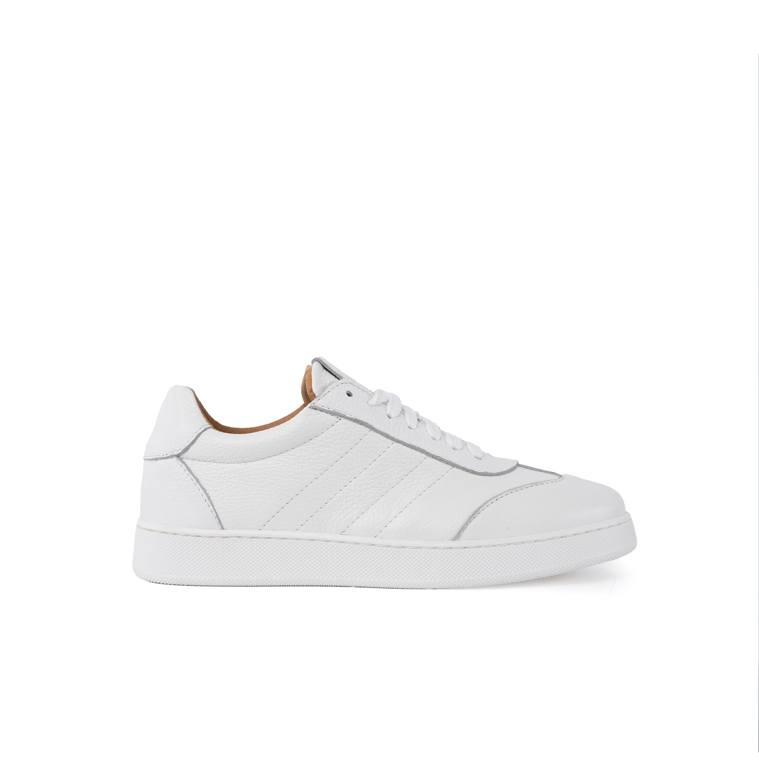Fusion Total White Low Sneakers for Men in Genuine Bottolata Leather