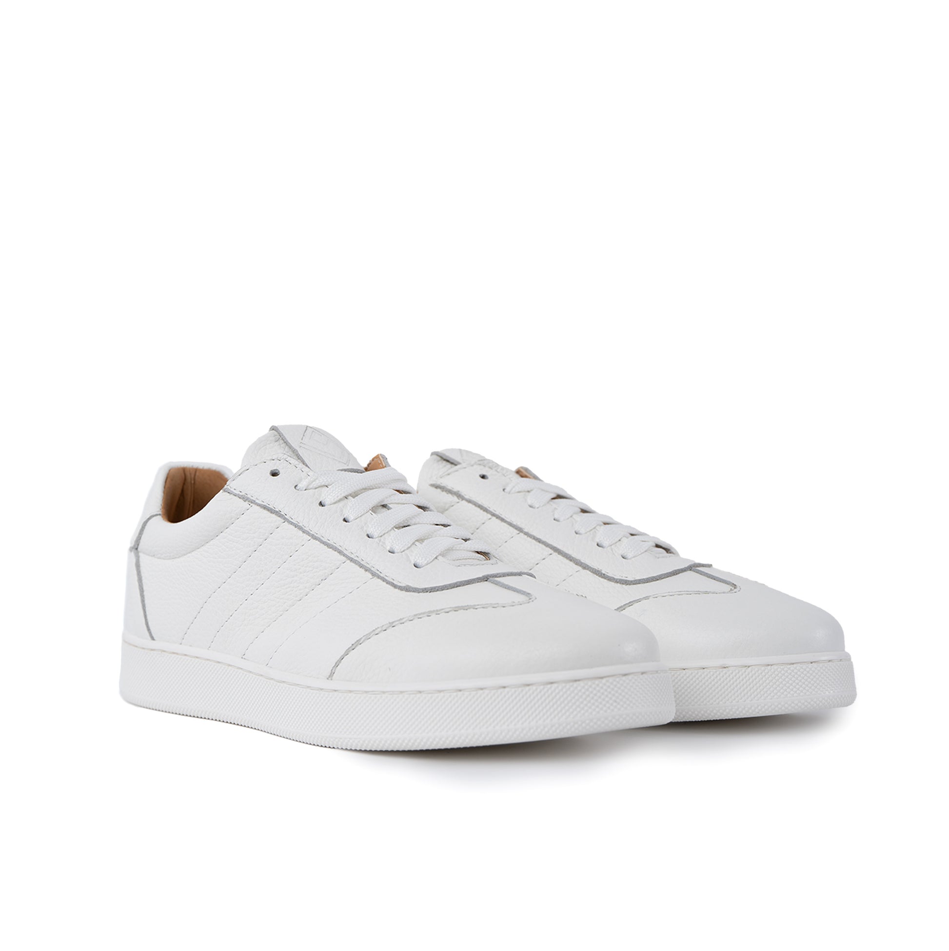 Fusion Total White Low Sneakers for Men in Genuine Bottolata Leather
