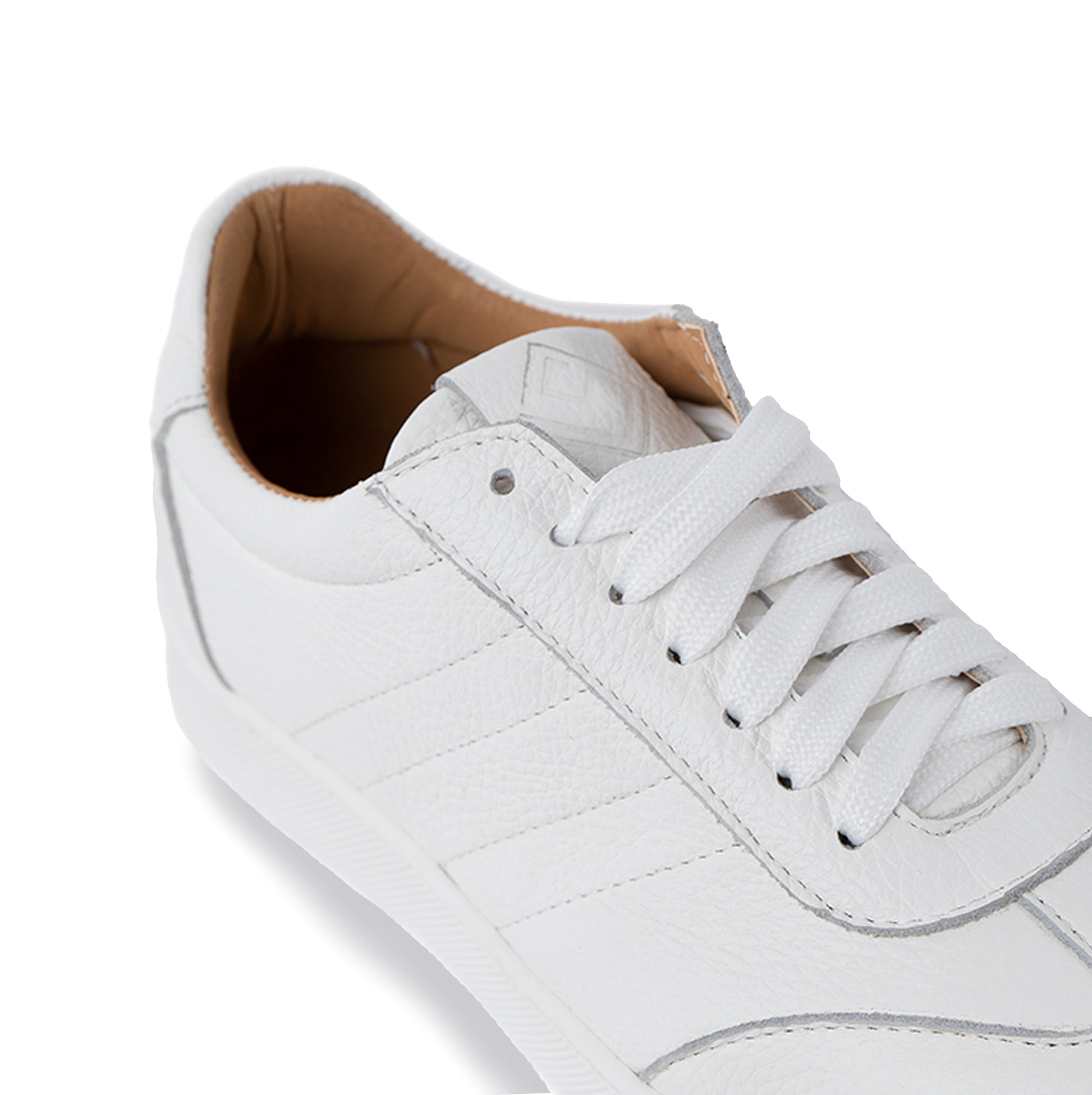 Fusion Total White Low Sneakers for Men in Genuine Bottolata Leather