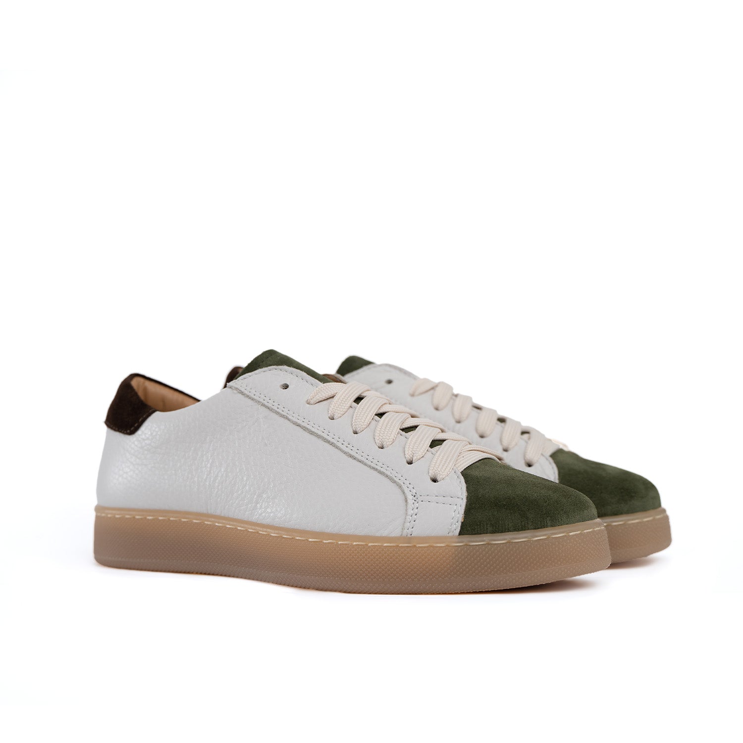 Men's Urban Sneakers Genuine Bottolata Leather Suede Inserts