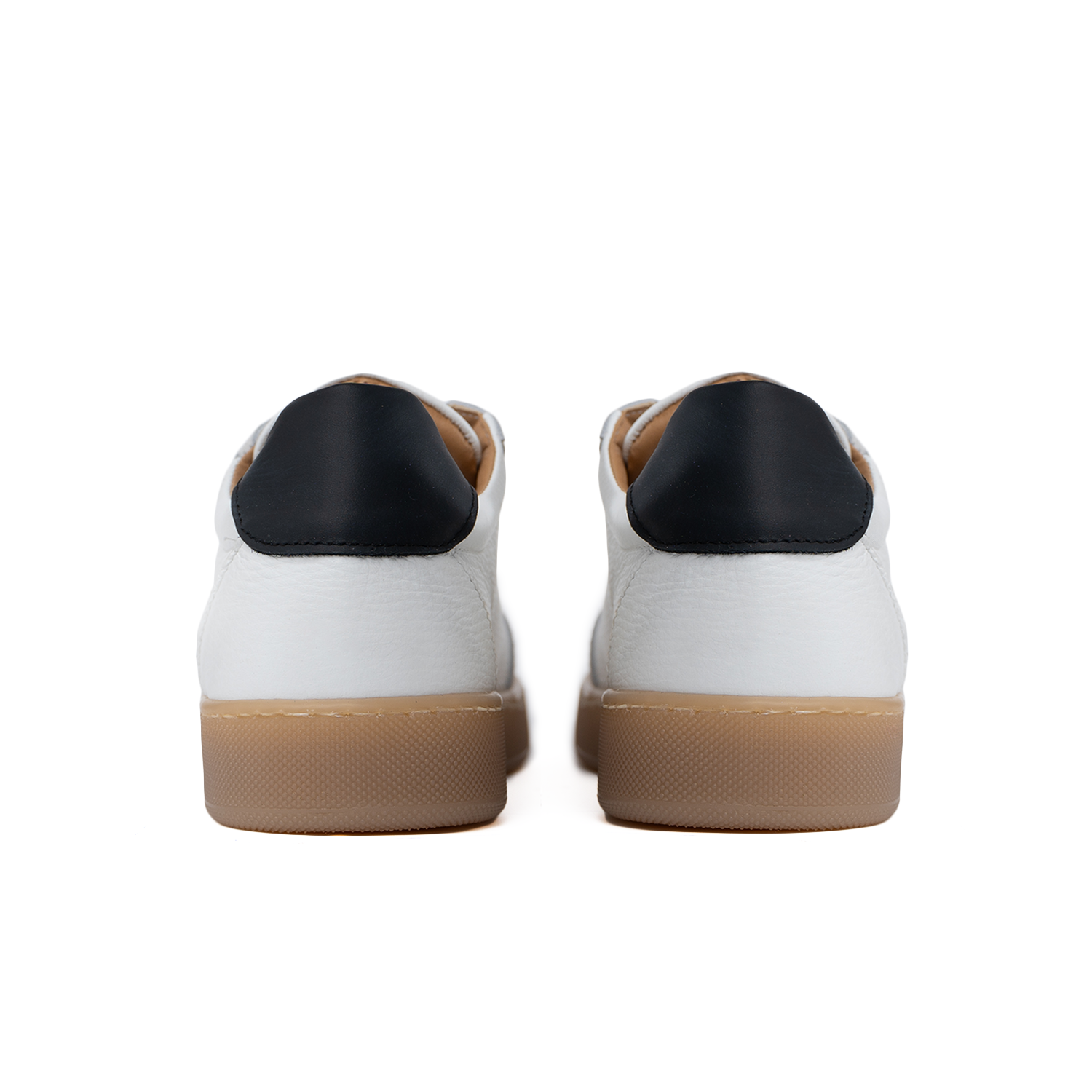 Fusion men's sneakers with light amber sole in genuine bottolato leather