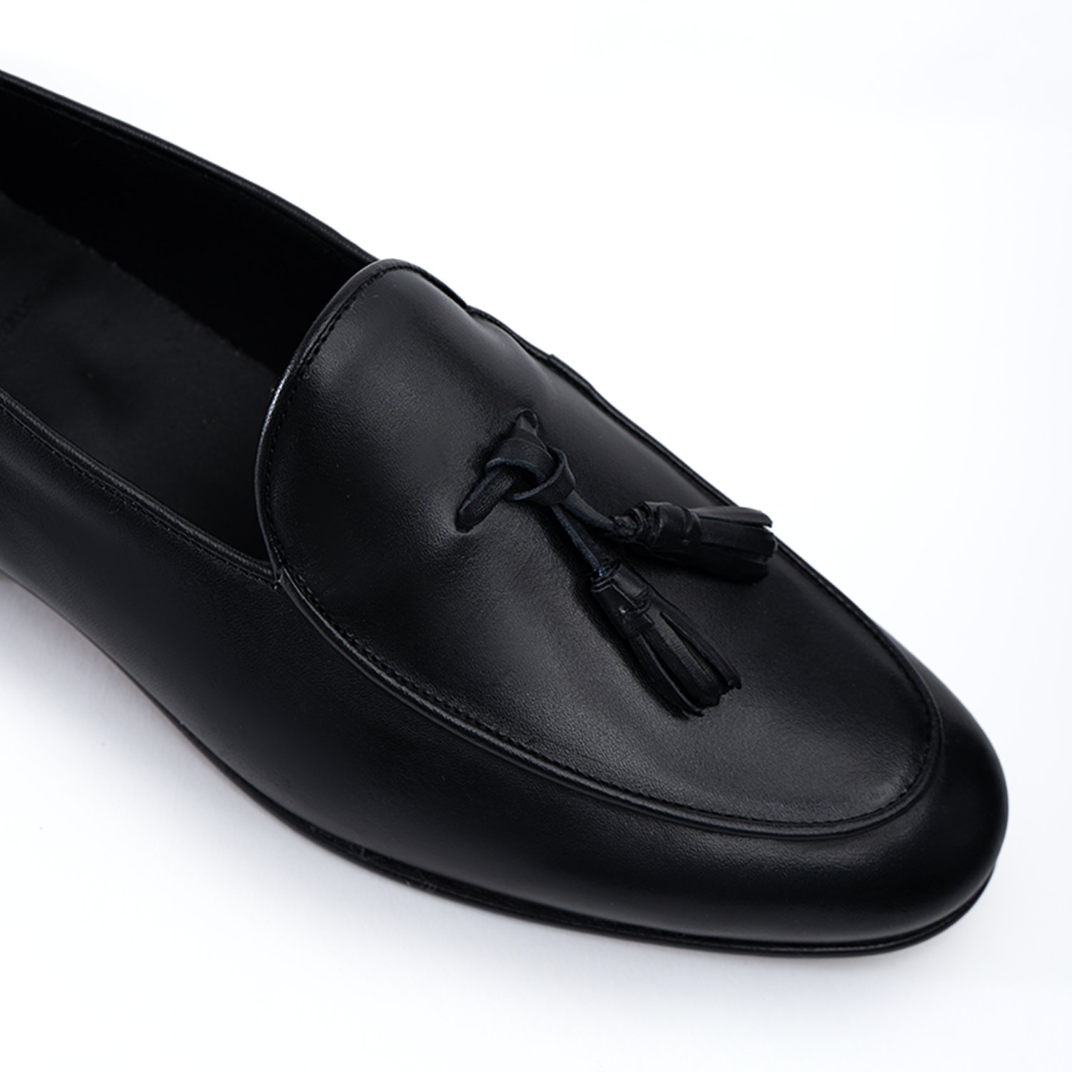 Men's luxury leather moccasin loafer with leather sole